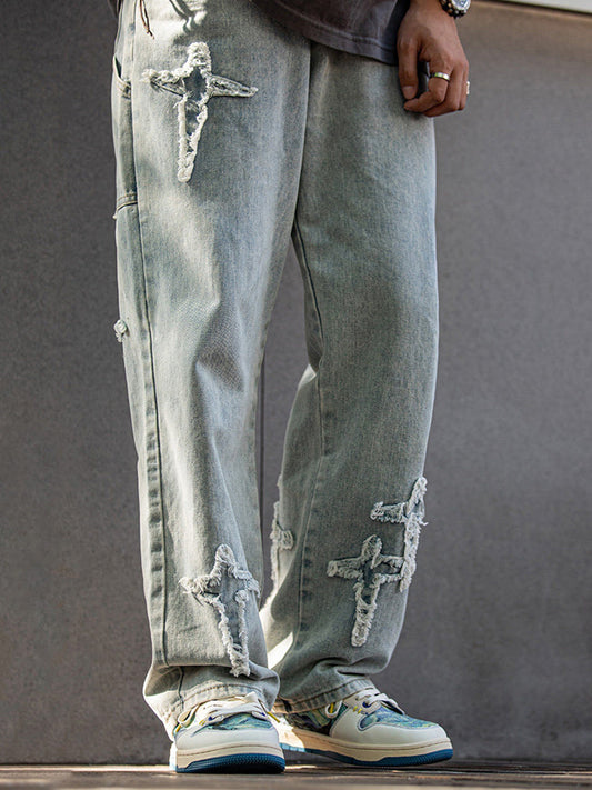 Landscape-Panel Retro Low-Top Skate Sneakers