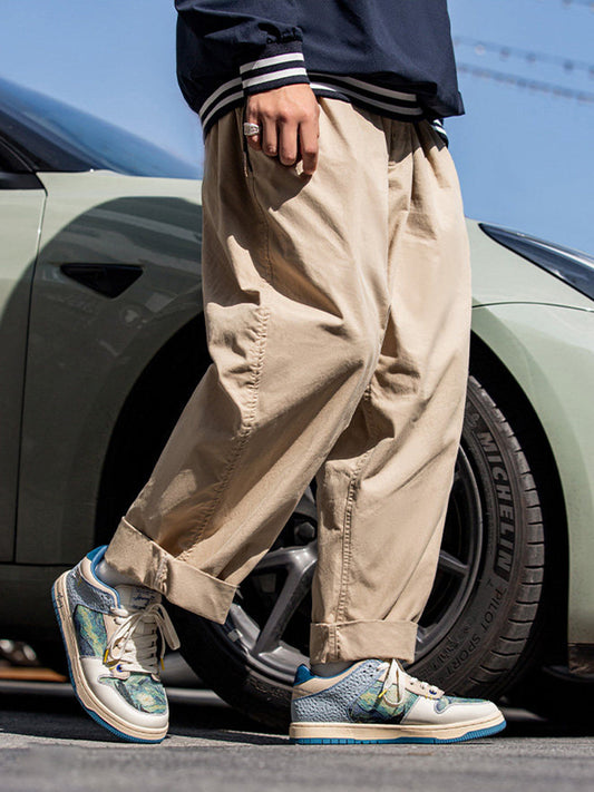 Landscape-Panel Retro Low-Top Skate Sneakers