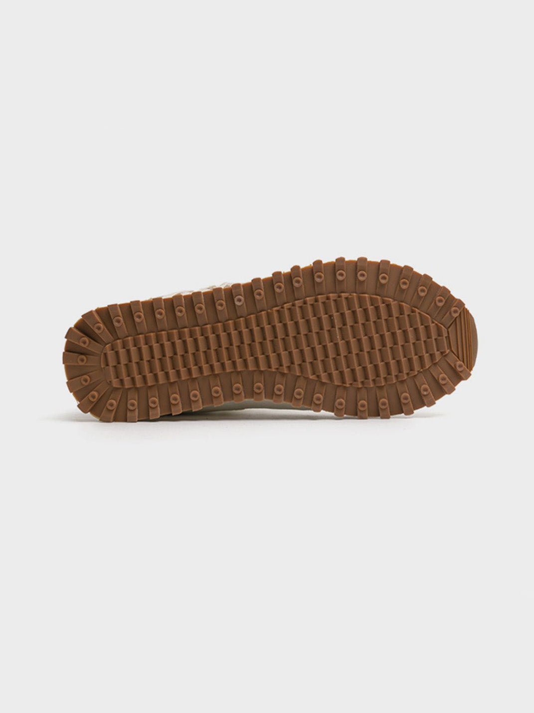 Ivory Waffle-Sole Retro Runner Sneakers