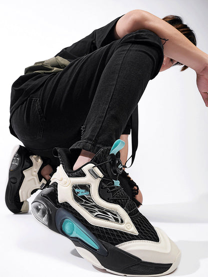 Black Air-Cushion Runner Sneakers