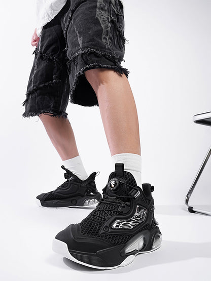 Black Air-Cushion Runner Sneakers