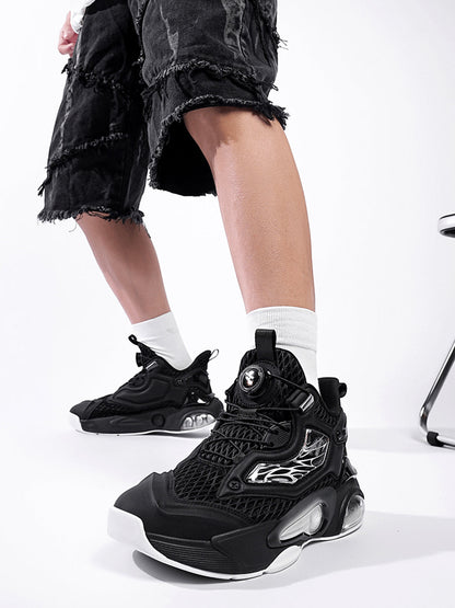 Black Air-Cushion Runner Sneakers