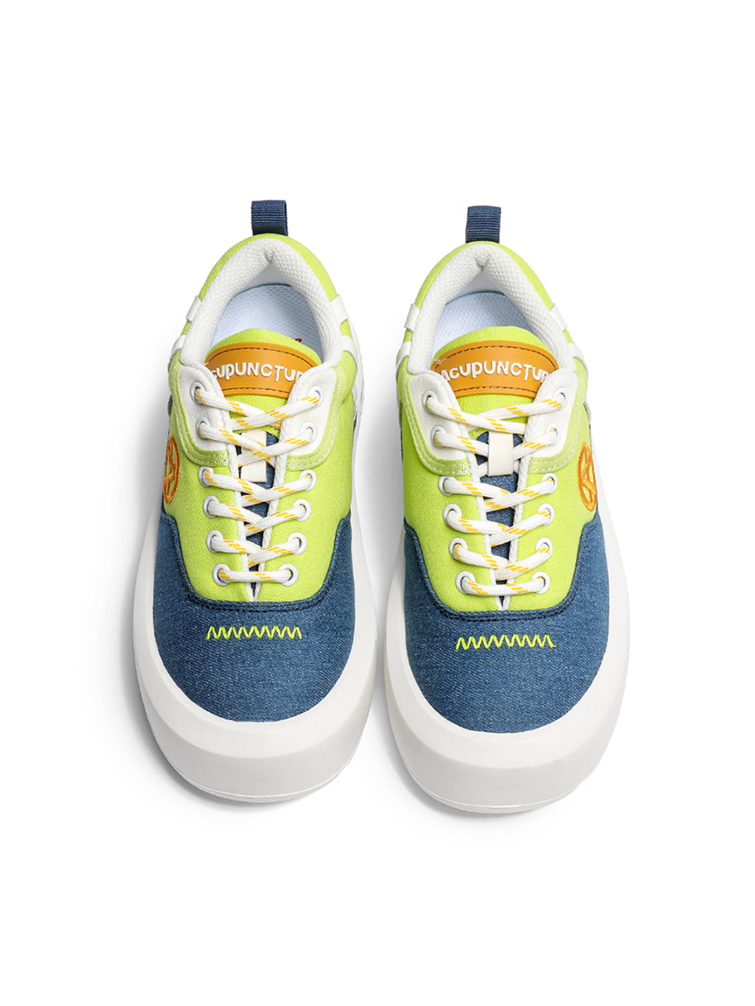 Neon Colorblock Canvas Platform Sneakers
