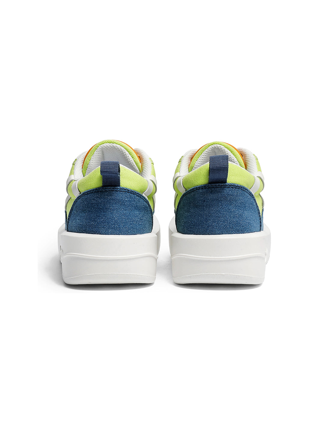 Neon Colorblock Canvas Platform Sneakers