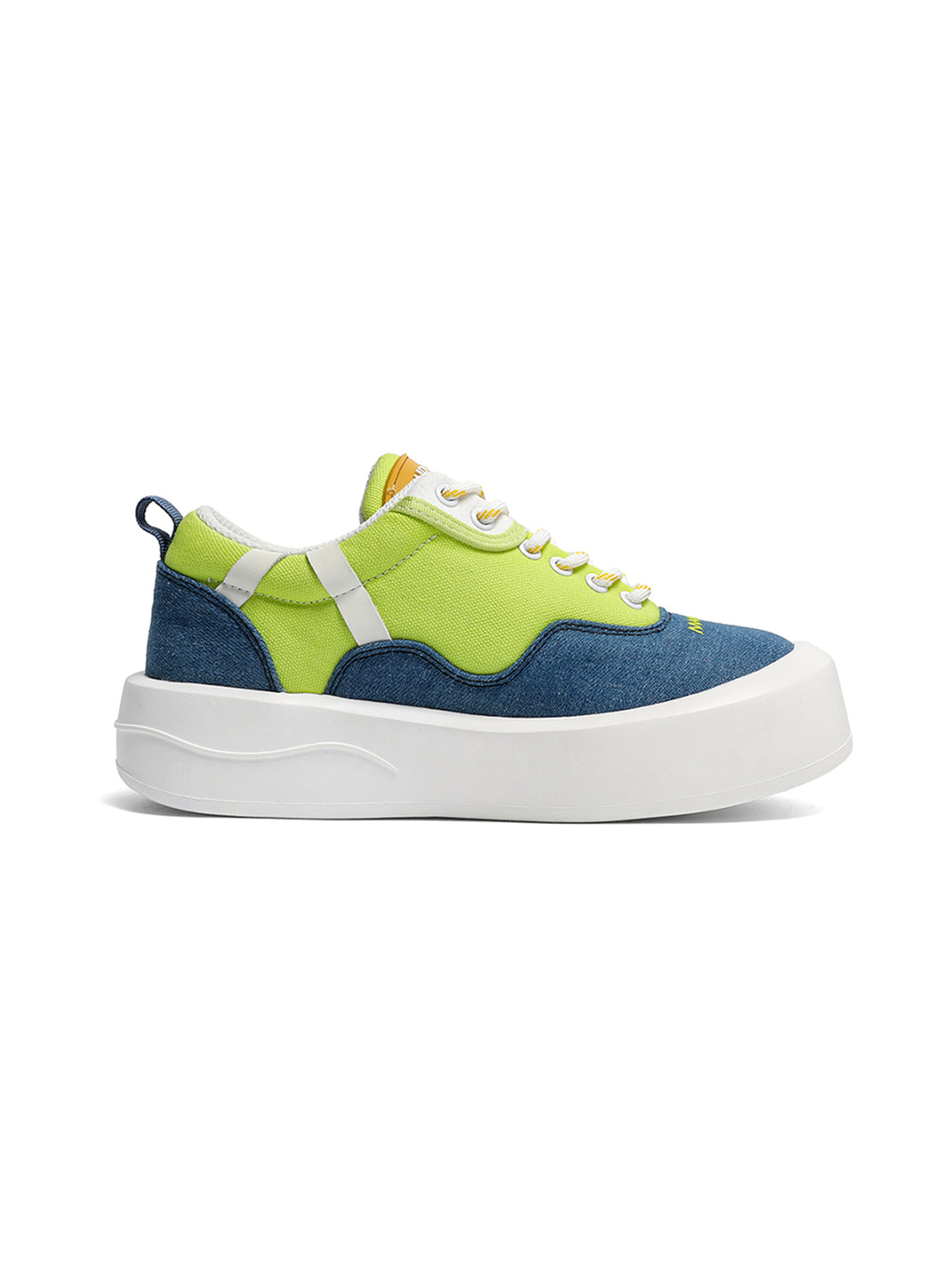 Neon Colorblock Canvas Platform Sneakers