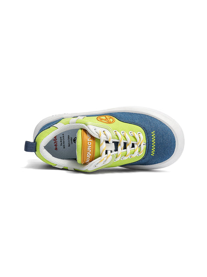 Neon Colorblock Canvas Platform Sneakers