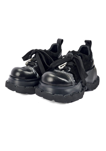 Horsehide Rope-Lace Platform Derby Shoes