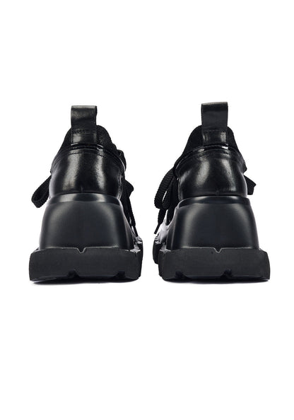 Horsehide Rope-Lace Platform Derby Shoes