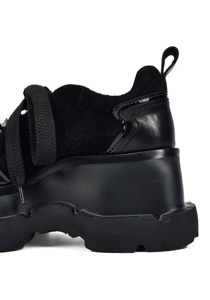 Horsehide Rope-Lace Platform Derby Shoes