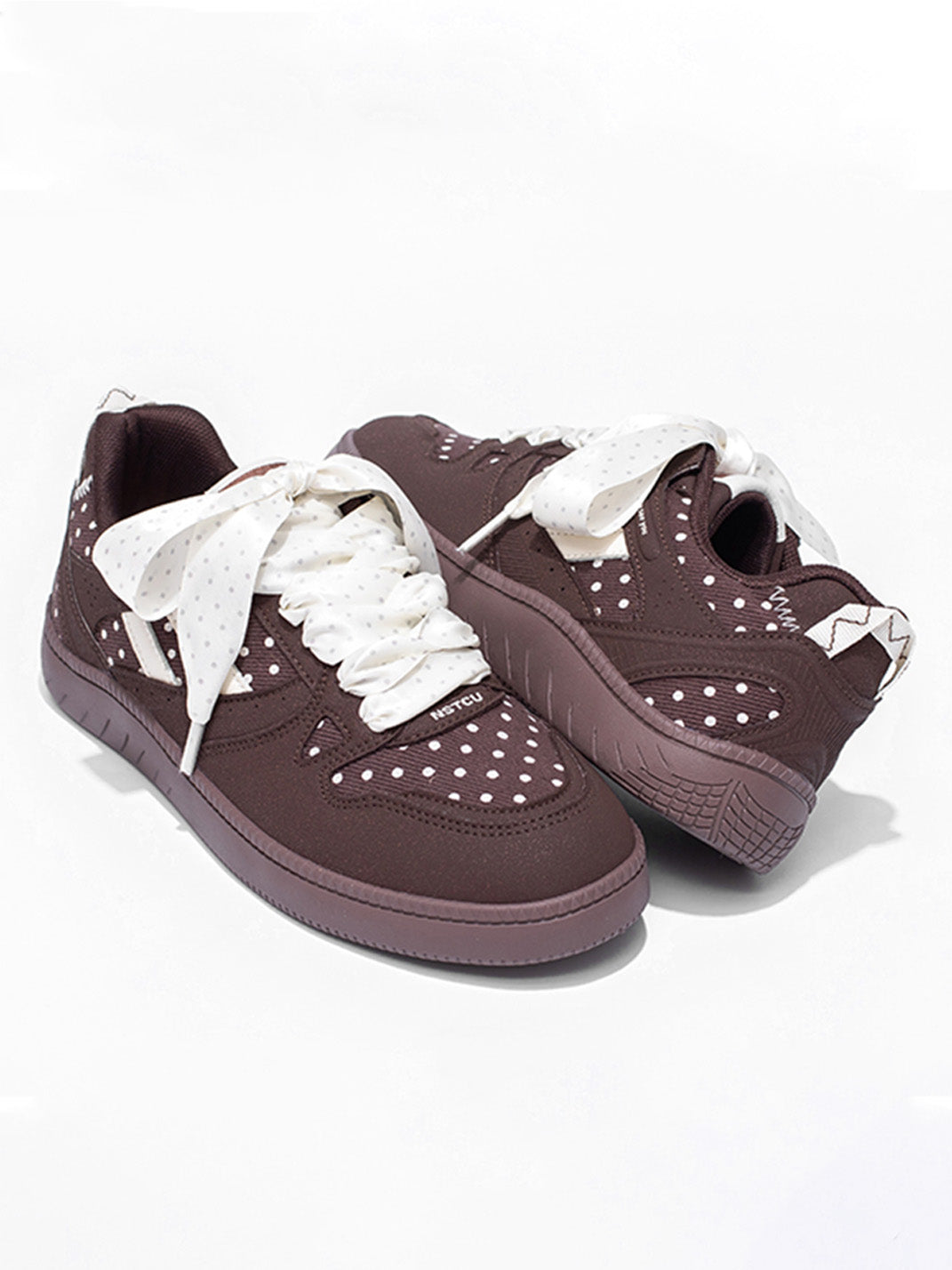 Polka-Dot Ribbon Low-Top Skate Sneakers