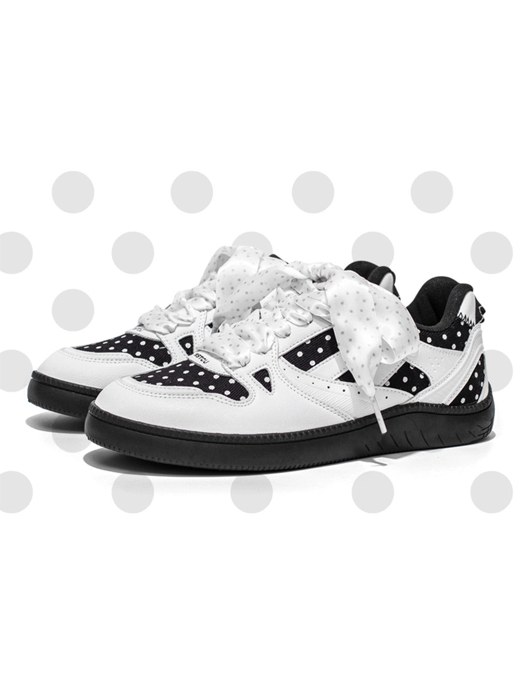 Polka-Dot Ribbon Low-Top Skate Sneakers