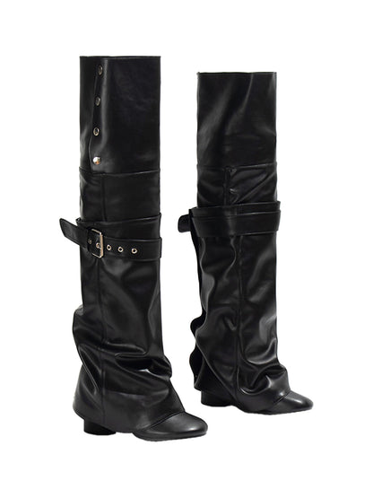 Convertible Foldover Over-the-Knee Boots
