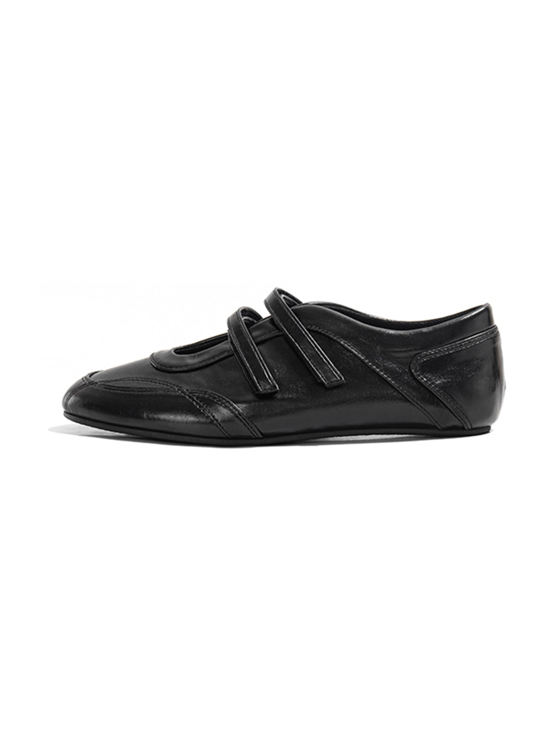 Crisscross-Strap Red Leather Flats