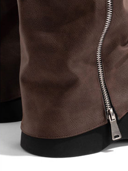 Side-Zip Knee-High Platform Boots