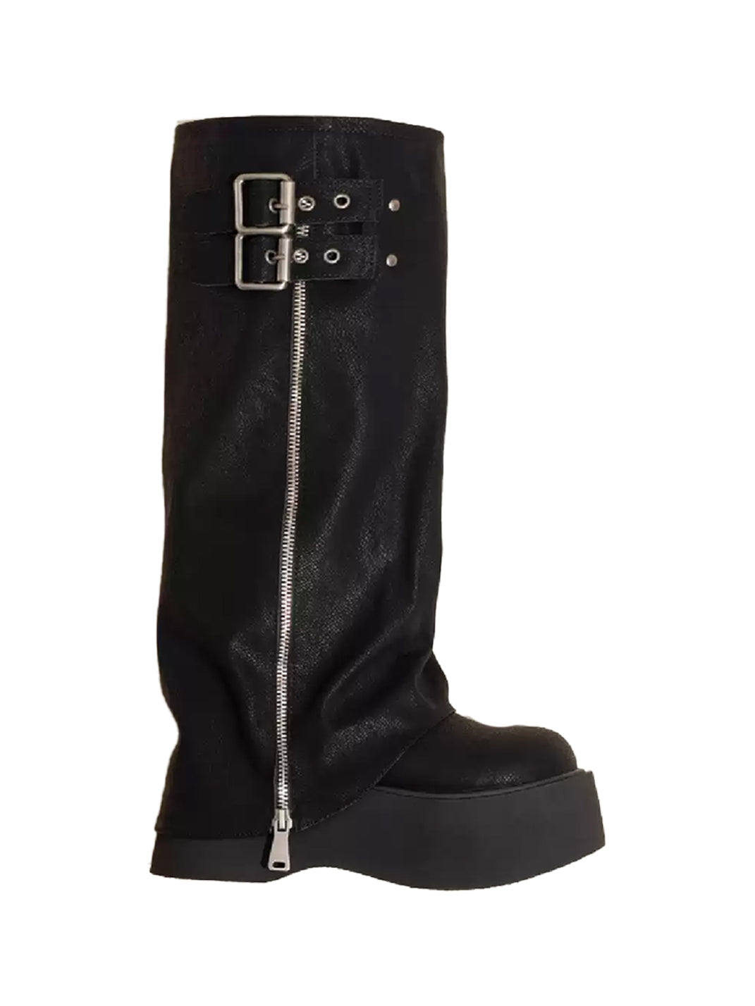 Side-Zip Knee-High Platform Boots