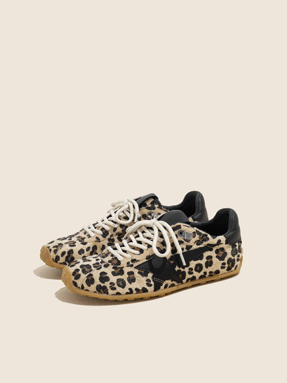 Leopard Suede Low-Profile Trainers
