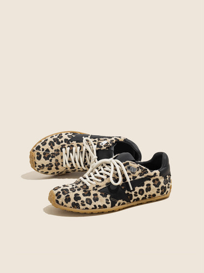Leopard Suede Low-Profile Trainers