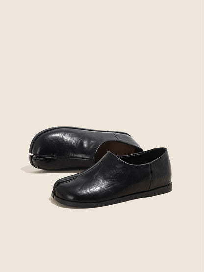 Split-Toe Leather Minimalist Loafers