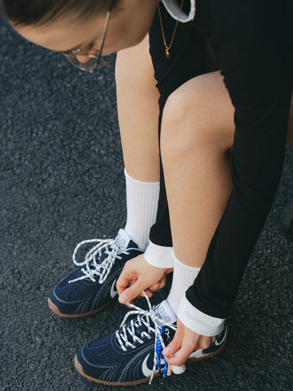 Navy Swirl-Panel Low-Profile Trainers
