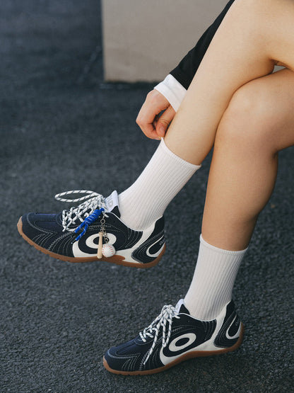 Navy Swirl-Panel Low-Profile Trainers