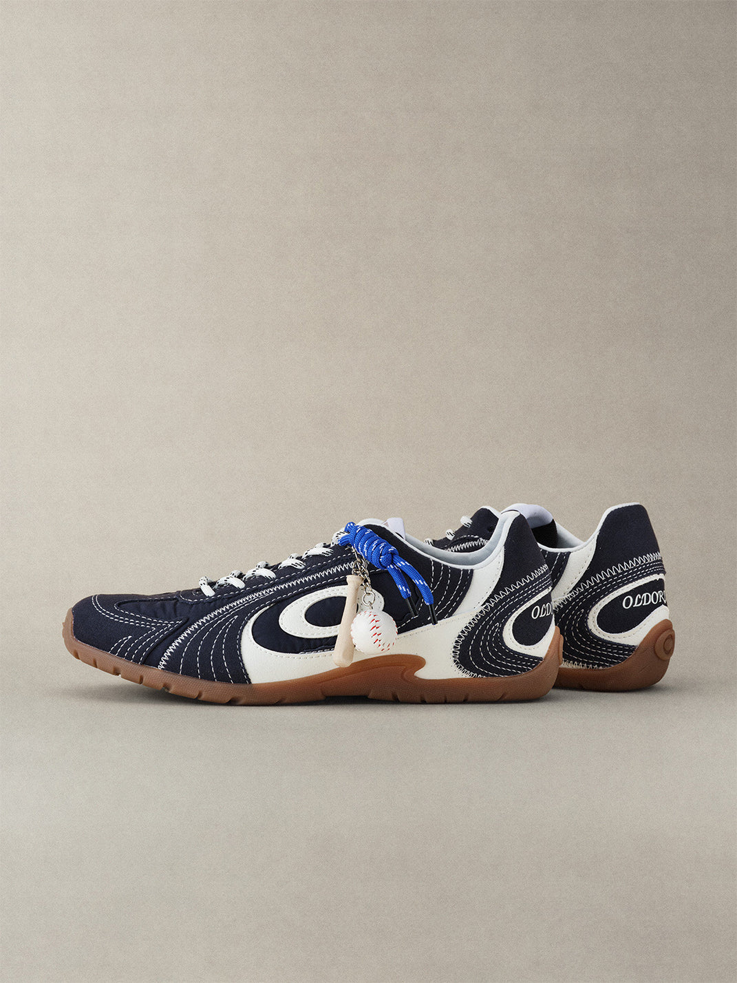Navy Swirl-Panel Low-Profile Trainers