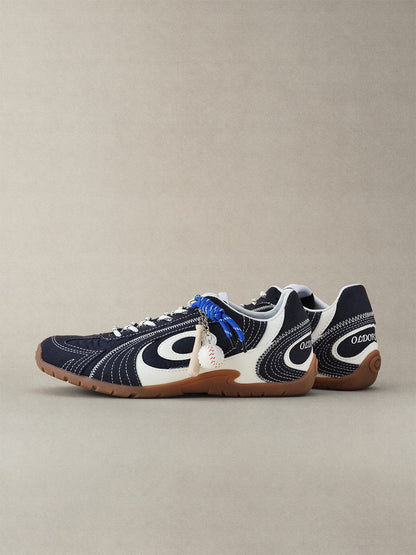 Navy Swirl-Panel Low-Profile Trainers