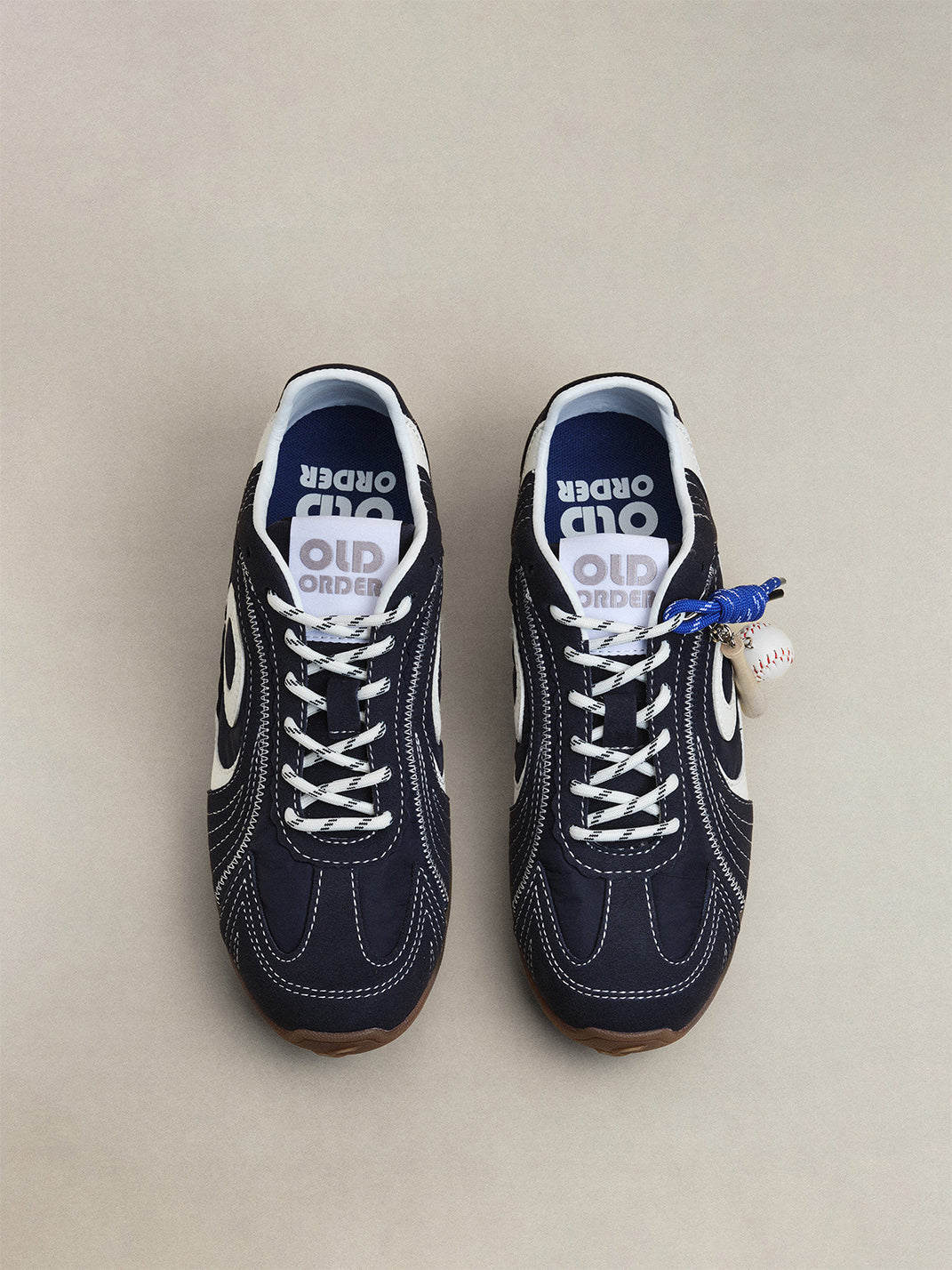 Navy Swirl-Panel Low-Profile Trainers