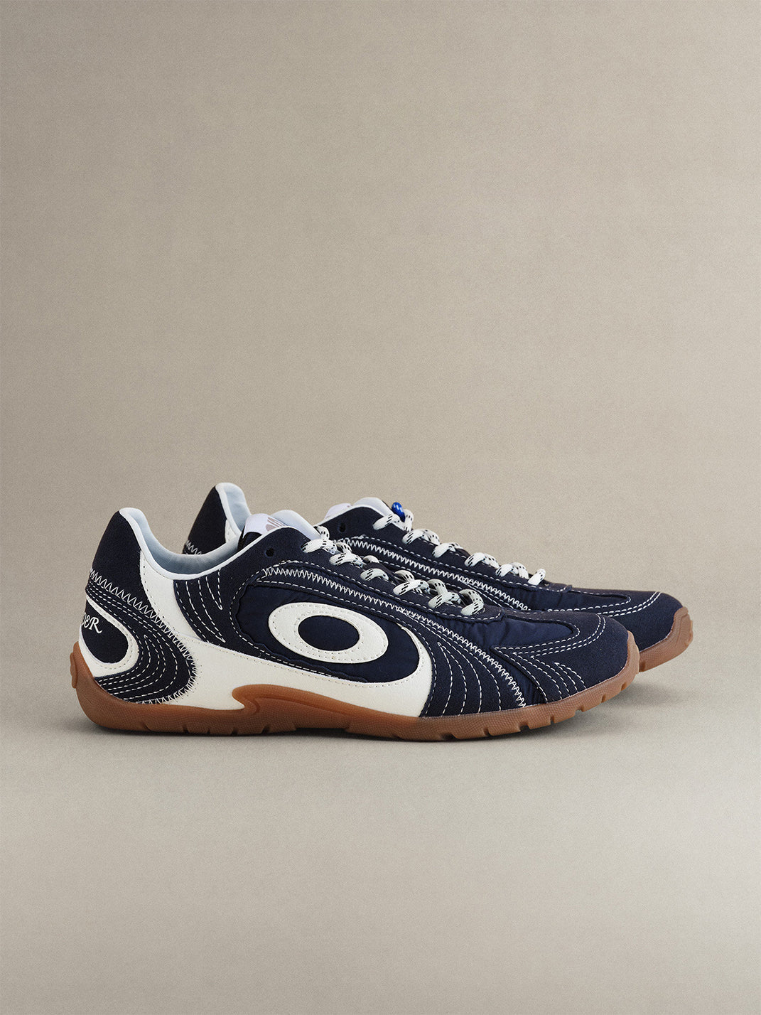 Navy Swirl-Panel Low-Profile Trainers