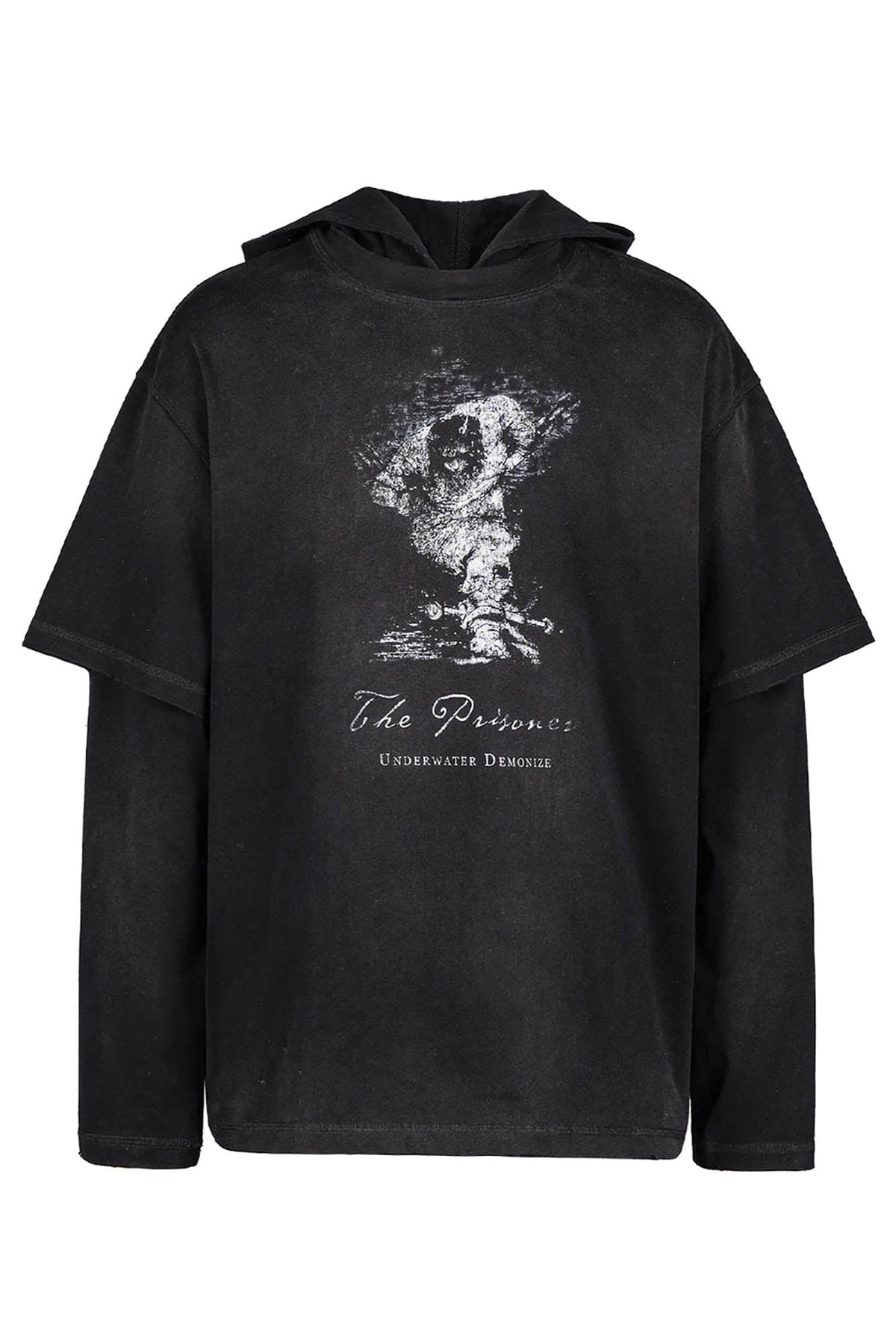 UNDERWATER The Prisoner Distressed Layered Hoodie