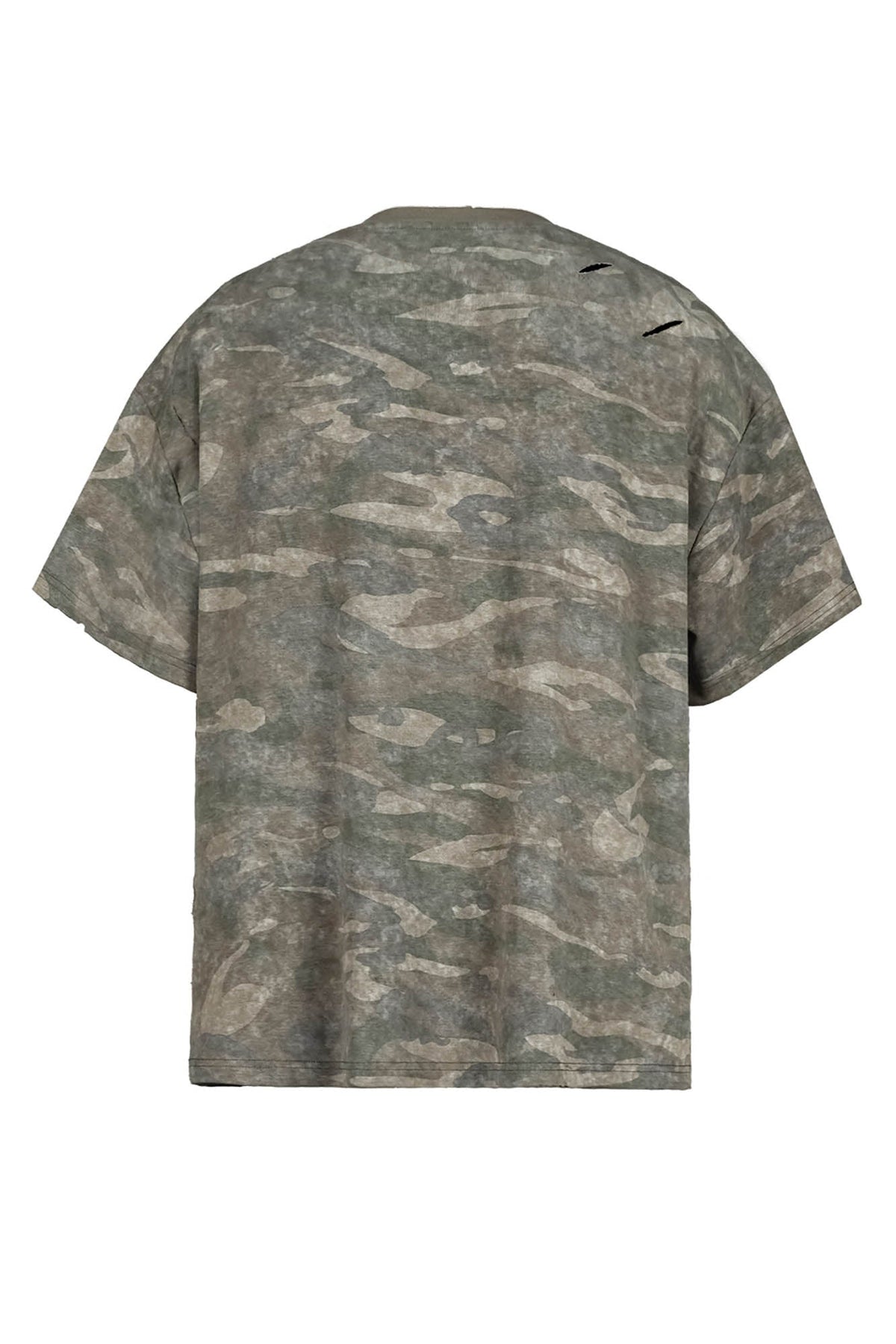 UNDERWATER Distressed Camo Oversized T-Shirt