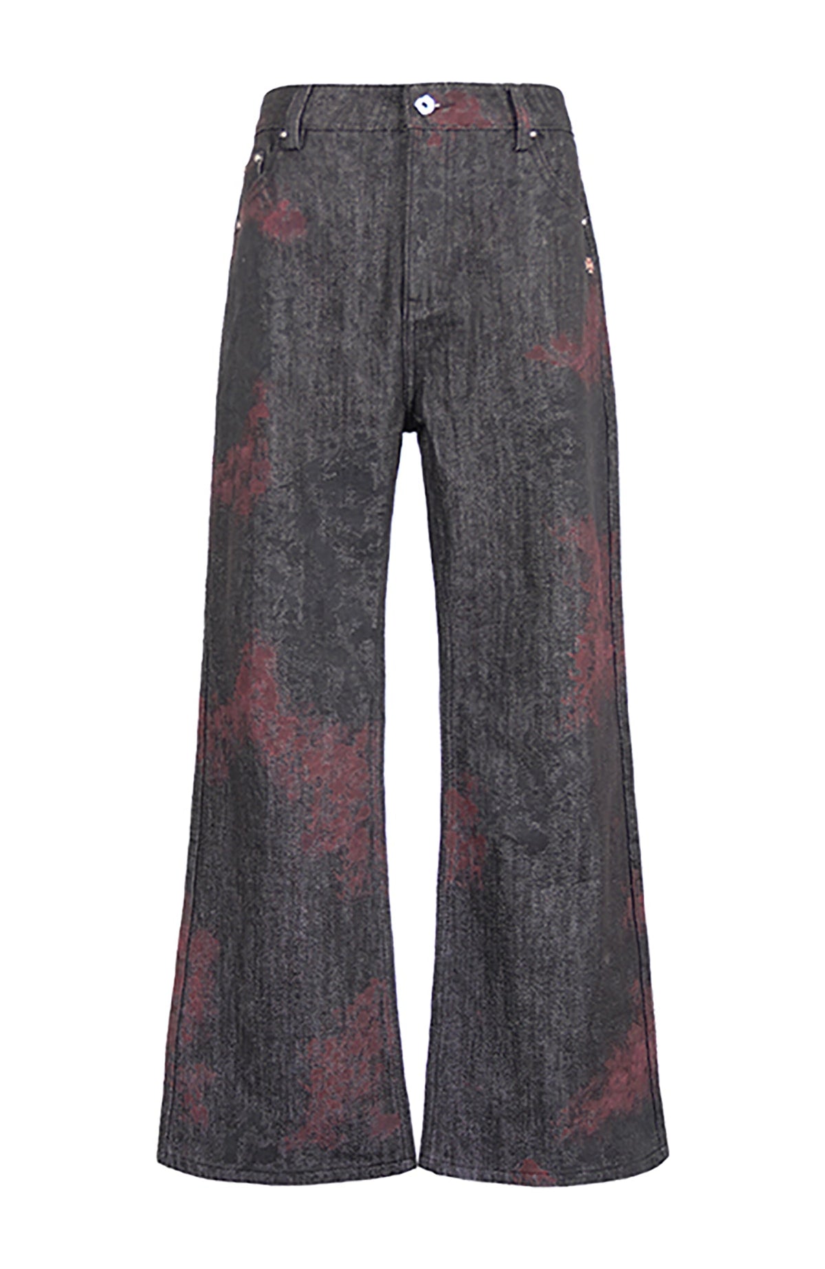 UNDERWATER Bloodstained Raw Flared Denim Pants