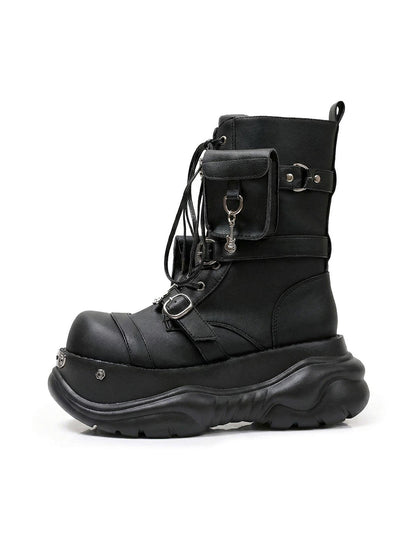 Utility-Lace Chunky Combat Boots
