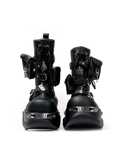 Utility-Lace Chunky Combat Boots