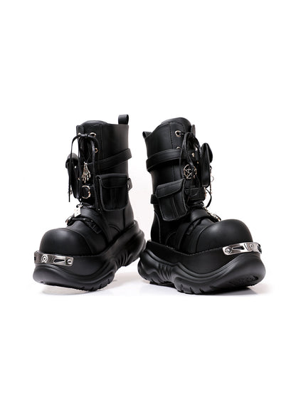 Utility-Lace Chunky Combat Boots