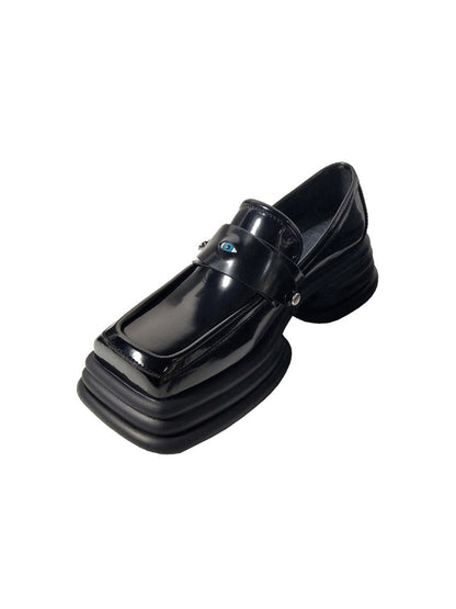 Hardware-Trim Split-Sole Platform Loafers