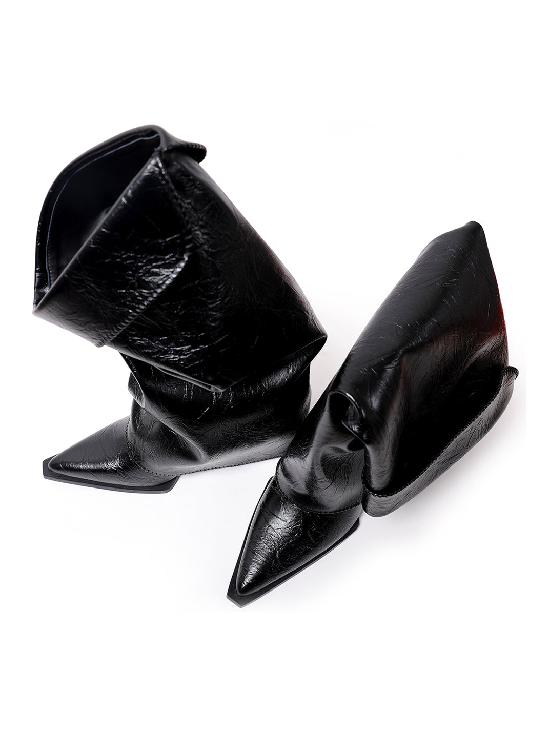 Chain-Trim Pointed-Toe Riding Boots