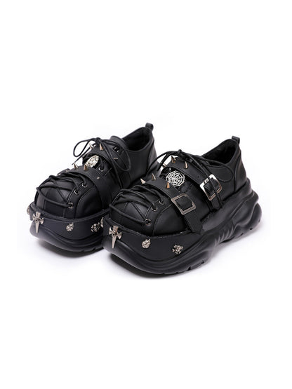 Buckle-Cage Chunky Platform Sneakers