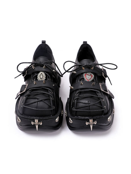 Buckle-Cage Chunky Platform Sneakers