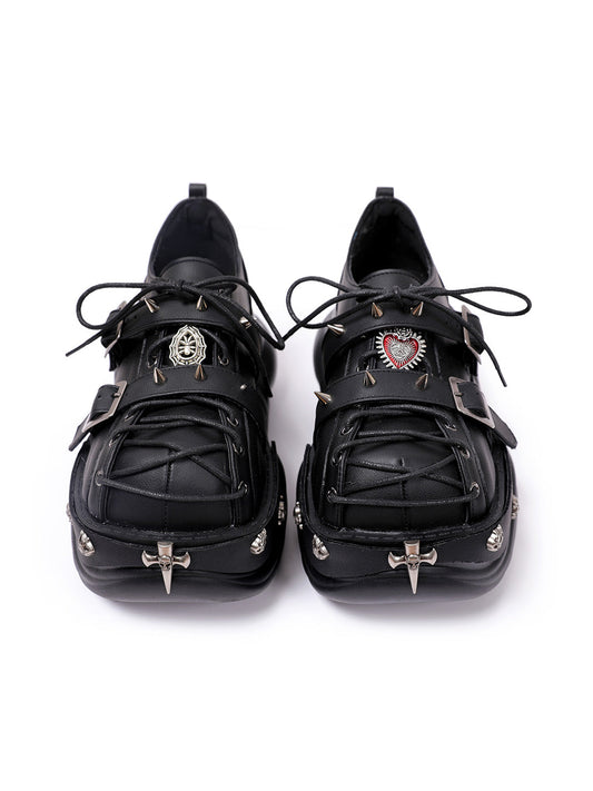 Buckle-Cage Chunky Platform Sneakers