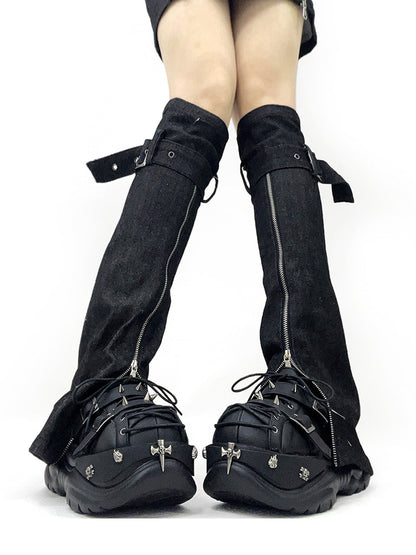 Buckle-Cage Chunky Platform Sneakers