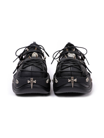 Buckle-Cage Chunky Platform Sneakers