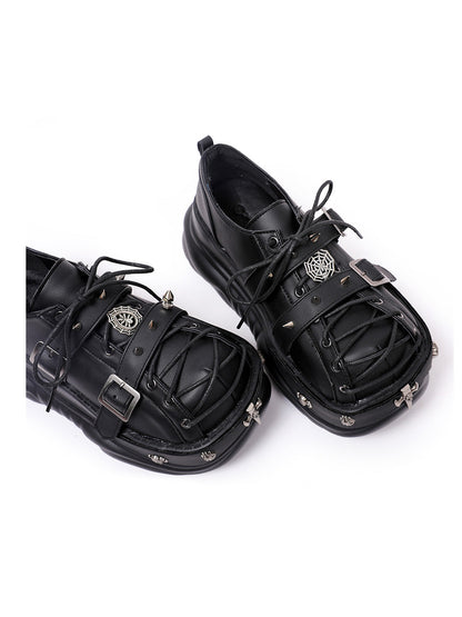 Buckle-Cage Chunky Platform Sneakers