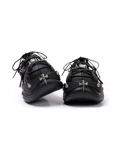 Buckle-Cage Chunky Platform Sneakers