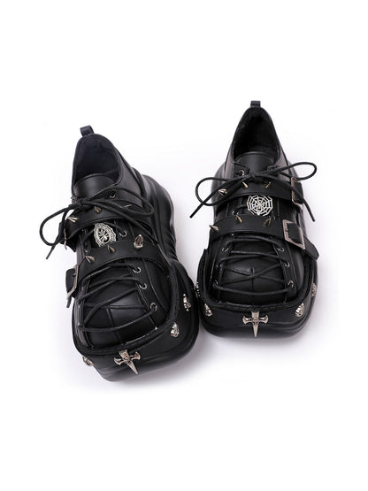 Buckle-Cage Chunky Platform Sneakers
