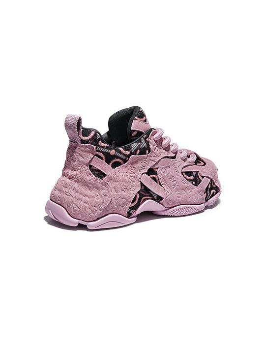 Pink Embroidered Chunky Dad Sneakers