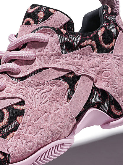 Pink Embroidered Chunky Dad Sneakers