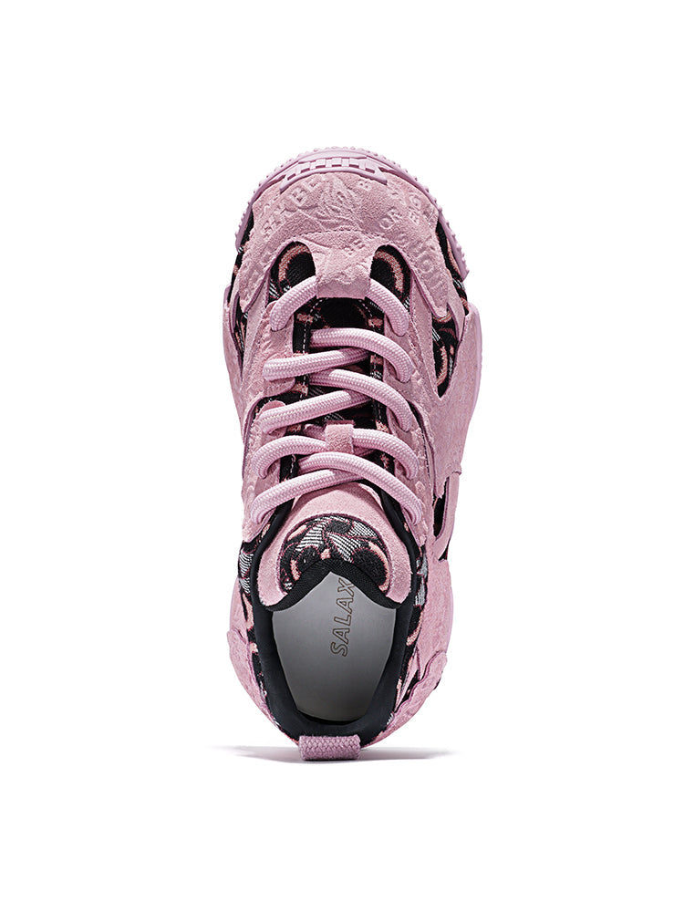 Pink Embroidered Chunky Dad Sneakers