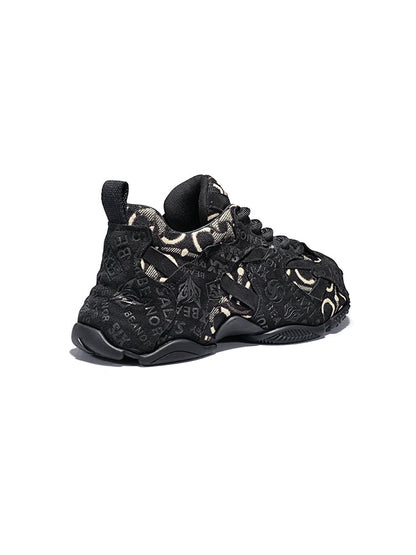 Pink Embroidered Chunky Dad Sneakers