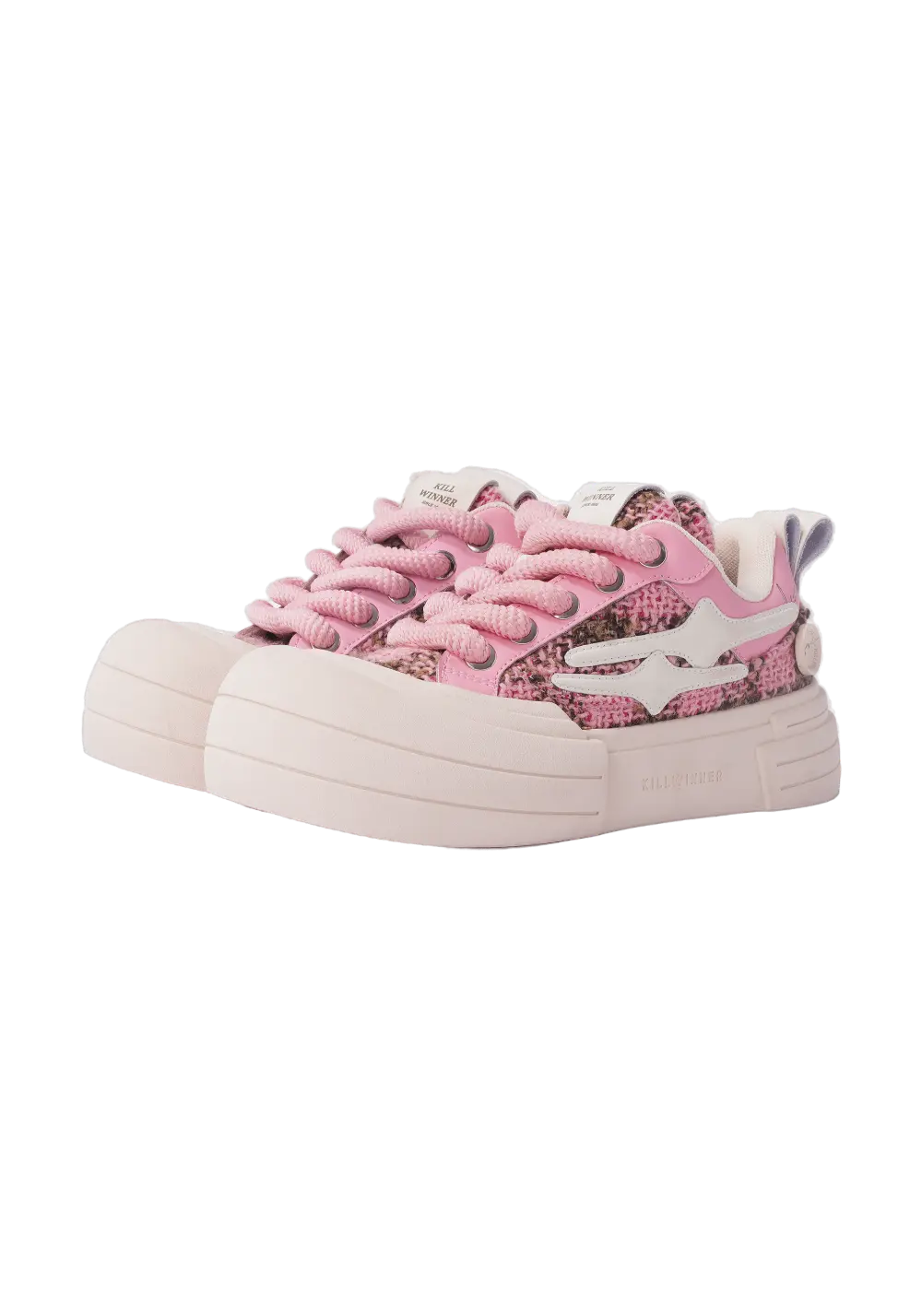 Pink Glitter Smile Platform Sneakers