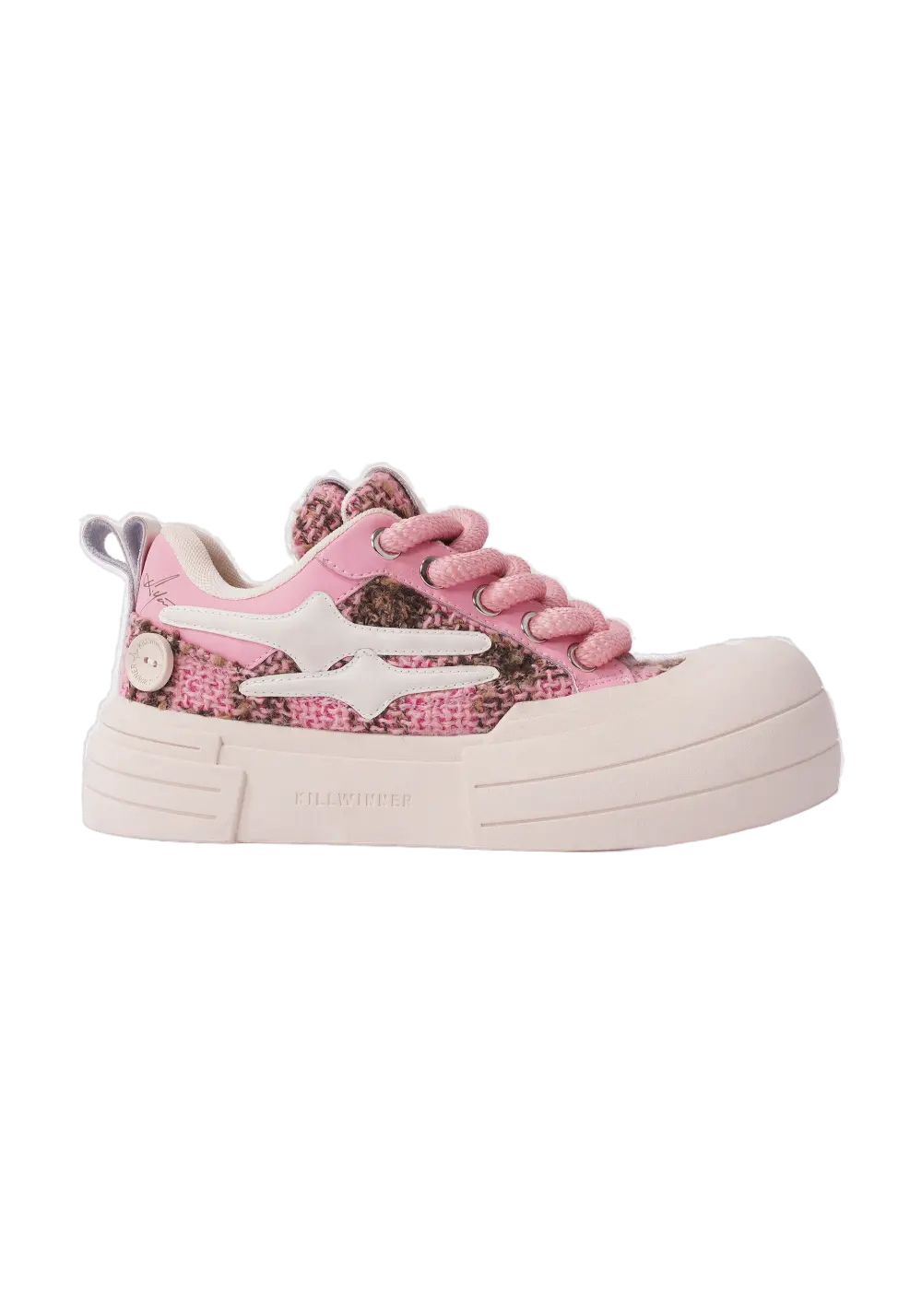 Pink Glitter Smile Platform Sneakers